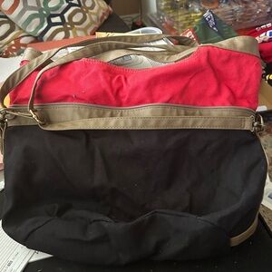 Elegant Red and Black Shoulder Bag